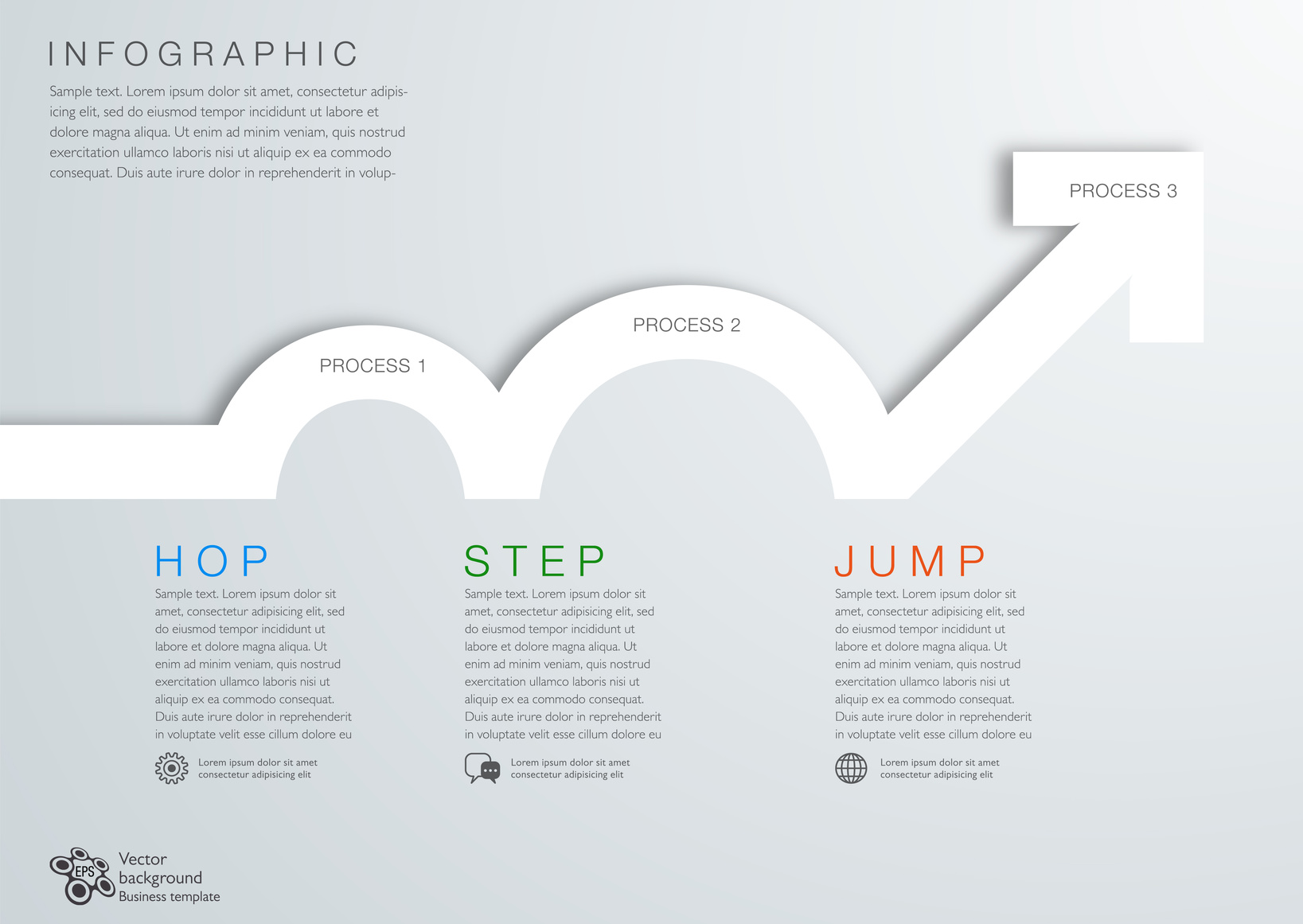 HOP STEP JUMP Vector Graphic ビジネスをもっと楽しく！【ファンビジ】